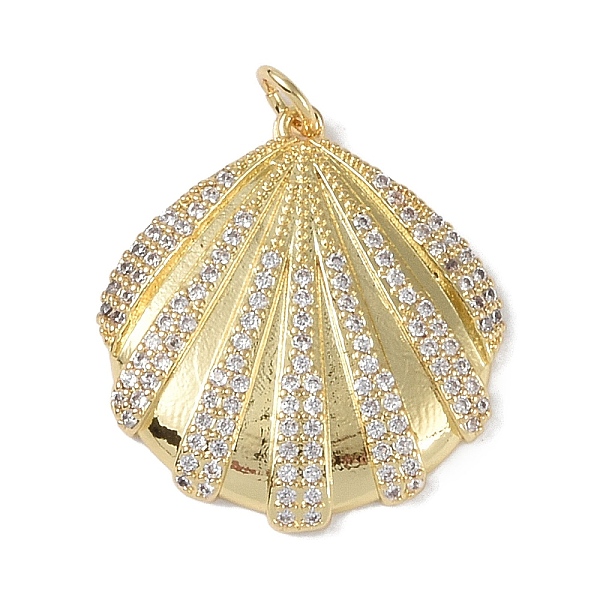 

PandaHall Rack Plating Brass Micro Pave Clear Cubic Zirconia Pendants, with Jump Rings, Cadmium Free & Lead Free, Long-Lasting Plated, Shell...