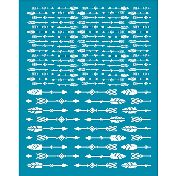 PandaHall Silk Screen Printing Stencil, for Painting on Wood, DIY Decoration T-Shirt Fabric, Sword Pattern, 100x127mm Nylon Tool Cyan