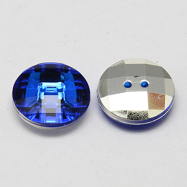 

PandaHall Taiwan Acrylic Rhinestone Buttons, Faceted, 2-Hole, Disc, Blue, 10x4mm, Hole: 1mm Acrylic Rhinestone Disc Blue