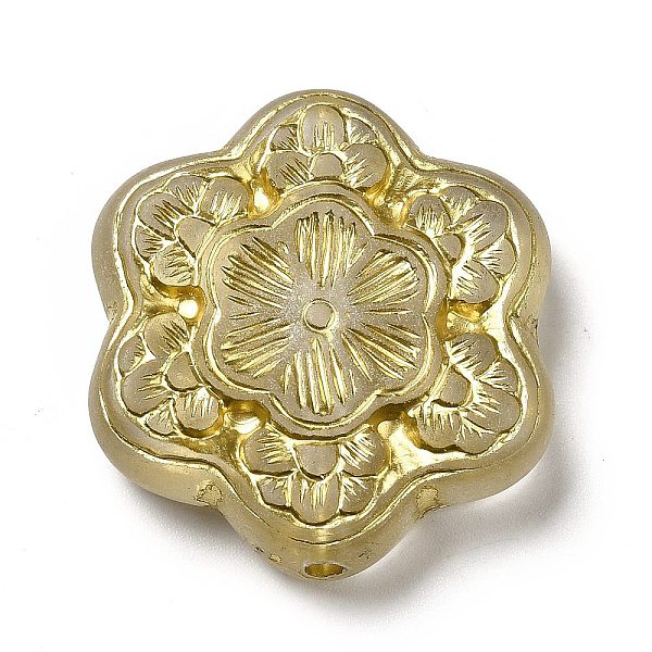 

PandaHall Acrylic Beads, Golden Metal Enlaced, Flower, Gold, 31x28.5x8mm, Hole: 2mm, about 94pcs/500g Acrylic Flower Gold
