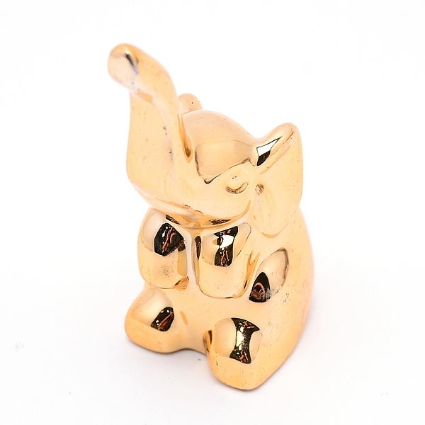 

PandaHall Porcelain Elephant Home Display Decorations, Gold, 60x37x93mm Porcelain Elephant Gold