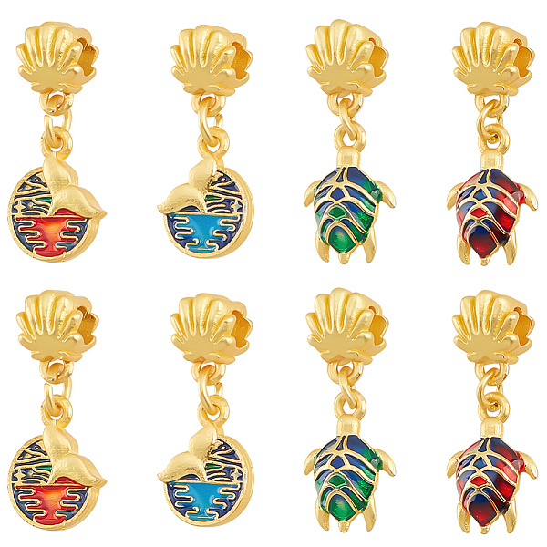 

PandaHall 16Pcs 4 Styles Rack Plating Alloy Enamel European Dangle Charm, Large Hole Pendant, Cadmium Free & Lead Free, Tortoise with..., Multicolor