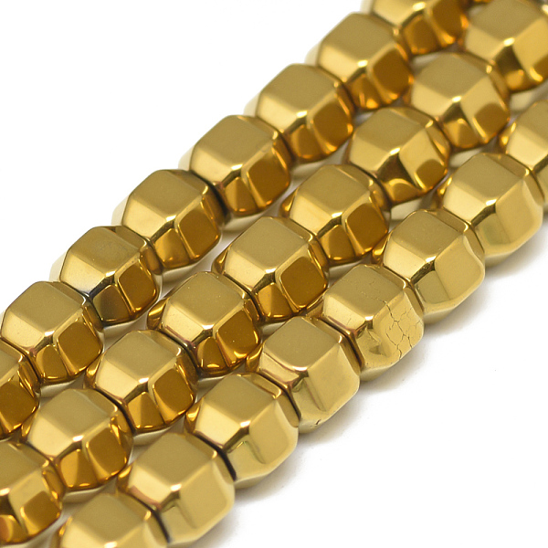 

PandaHall Electroplate Non-magnetic Synthetic Hematite Beads Strands, Lantern, Golden Plated, 5x6x5mm, Hole: 2mm, about 81pcs/strand, 15.7...