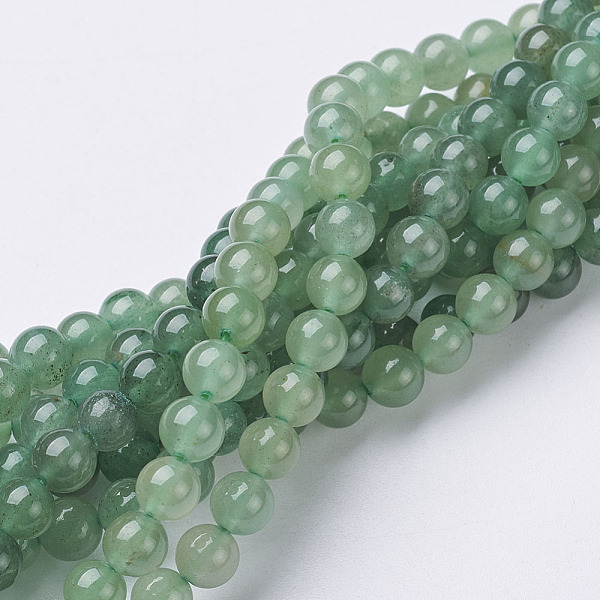 

PandaHall Natural Green Aventurine Beads Strands, Round, 6mm, Hole: 0.8mm, about 60~61pcs/strand, 15~16 inch Green Aventurine Round