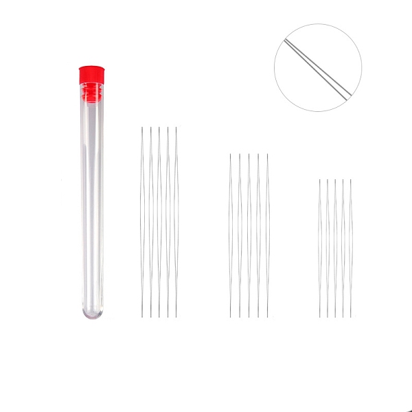 

PandaHall Stainless Steel Collapsible Big Eye Beading Needles, Seed Bead Needle, with Storage Tube, Red, 45~108x13mm, 16pcs/set Stainless...
