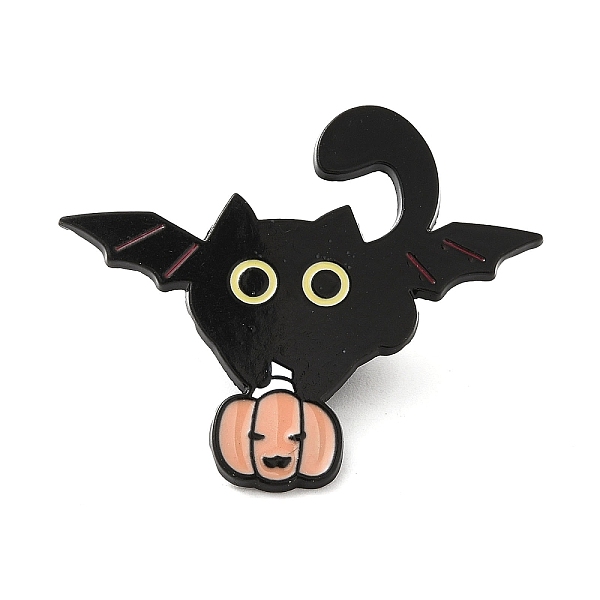 

PandaHall Cat Enamel Pins, Black Alloy Badge for Backpack Clothes, Pumpkin, 31.5x38x1.3mm Alloy+Enamel Pumpkin Black