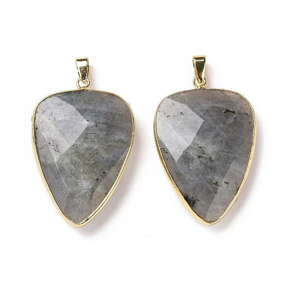 

PandaHall Faceted Natural Labradorite Pendants, with Golden Tone Brass Findings, teardrop, 40x27x7~9mm, Hole: 4x5mm Labradorite Teardrop