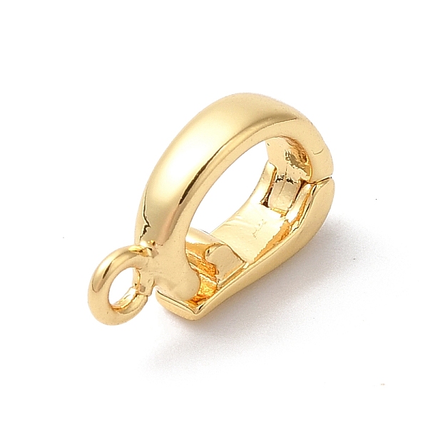 

PandaHall Brass Enhancer Shortener Pendant Bails, Hinged Bails, with Loop, Real 18K Gold Plated, 11x2.5x7mm, Hole: 1.4mm Brass