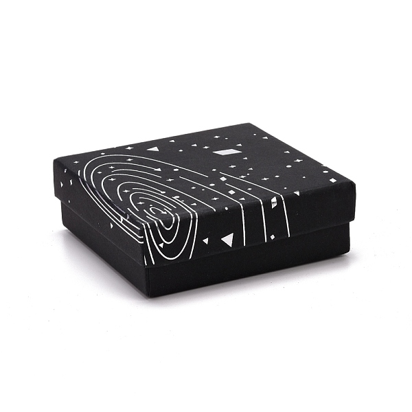 

PandaHall Cardboard Jewelry Boxes, with Black Sponge Mat, for Jewelry Gift Packaging, Square with Galaxy Pattern, Black, 9.3x9.3x3.15cm...