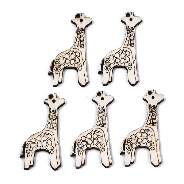 

PandaHall Unfinished Natural Poplar Wood Pendants, Laser Cut Wood Shapes, Giraffa, Old Lace, 40x23x2.5mm, Hole: 1.6mm Wood Deer