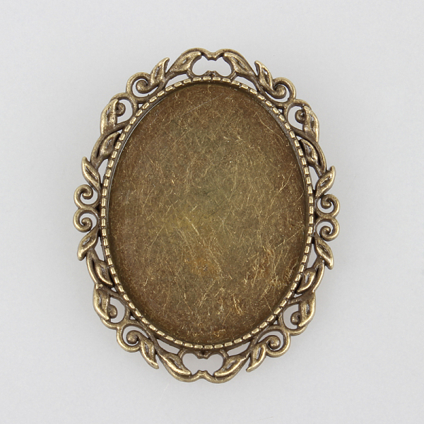 

PandaHall Vintage Alloy Brooch Cabochon Bezel Settings, with Iron Pin Brooch Back Bar Findings, Oval, Cadmium Free & Nickel Free & Lead Free...