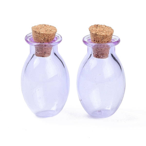 

PandaHall Oval Glass Cork Bottles Ornament, Glass Empty Wishing Bottles, DIY Vials for Pendant Decorations, Lilac, 15.5x26~30mm Glass Bottle..., Purple