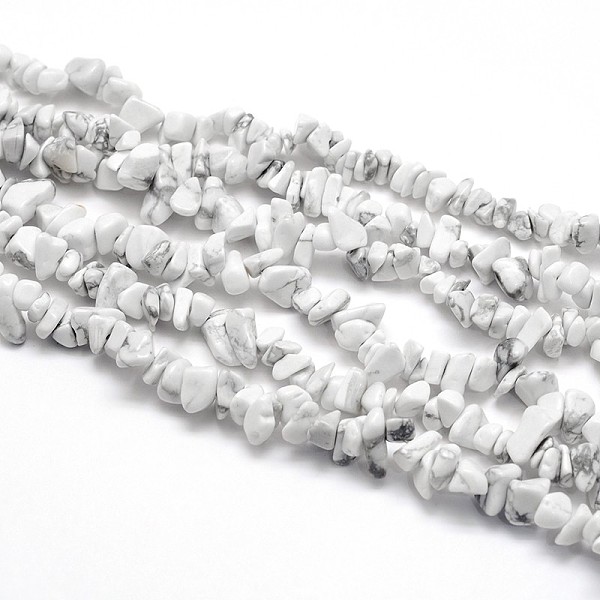 

PandaHall Natural Howlite Beads Strands, Chips, 5~8x5~8mm, Hole: 1mm, about 31.5 inch Howlite Chip