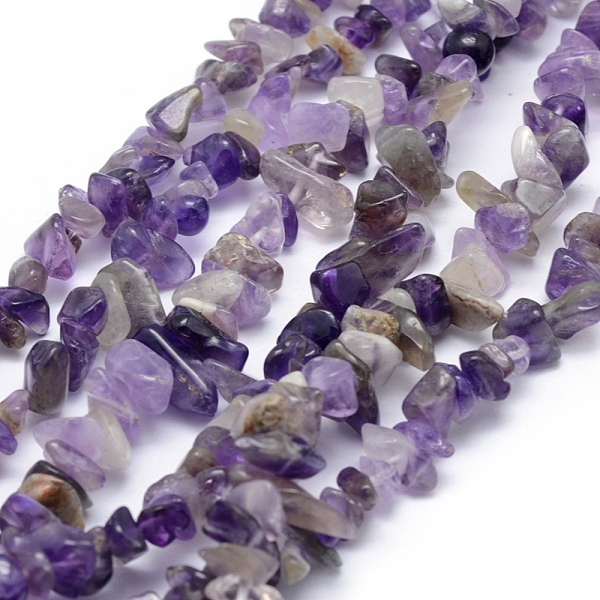 

PandaHall Natural Amethyst Beads Strands, Chip, 5~8mm, Hole: 1mm, about 33 inch(84cm) Amethyst Chip