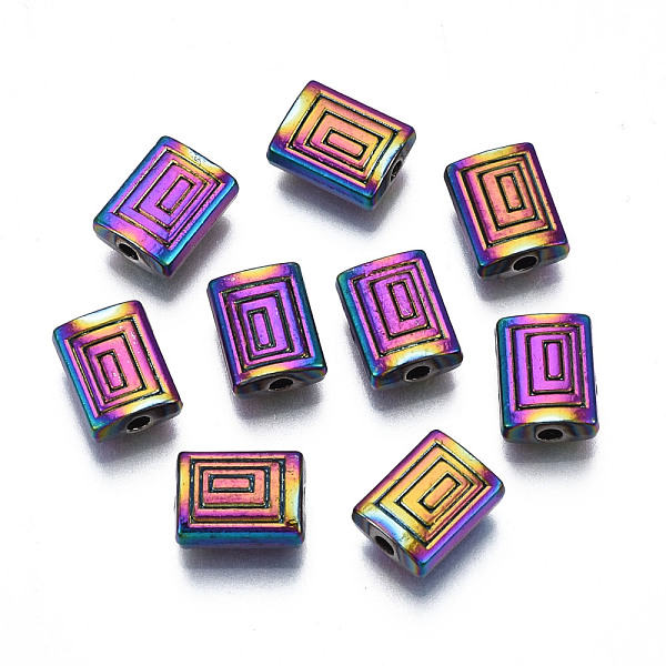 

PandaHall Rack Plating Rainbow Color Alloy Beads, Cadmium Free & Nickel Free & Lead Free, Rectangle, 8.5x6.5x3mm, Hole: 1.2~1.5mm Alloy...