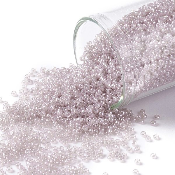 

PandaHall TOHO Round Seed Beads, Japanese Seed Beads, (151) Ceylon Grape Mist, 15/0, 1.5mm, Hole: 0.7mm, about 3000pcs/bottle, 10g/bottle..., Purple