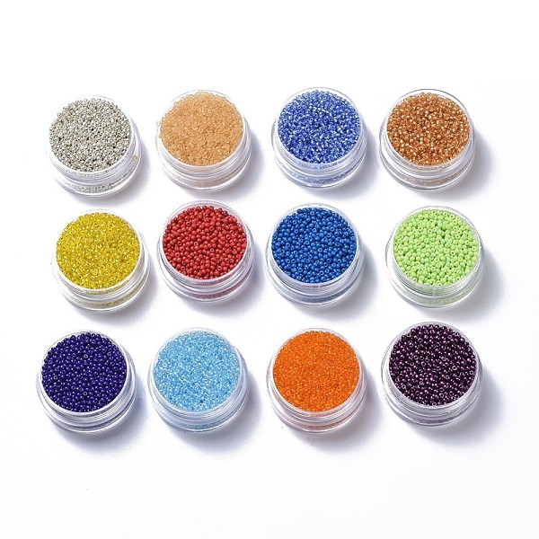 

PandaHall 12/0 Round Glass Seed Beads, Mixed Color, 2~3x1.5~2mm Glass Multicolor
