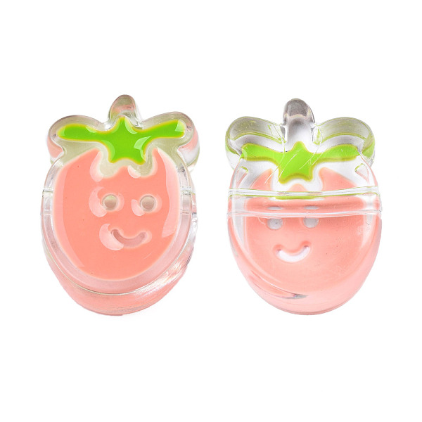 

PandaHall Transparent Acrylic Enamel Beads, Strawberry, Light Salmon, 25x18x8mm, Hole: 3.5mm Acrylic Fruit