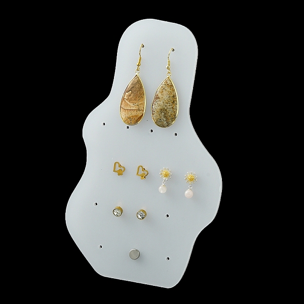 

PandaHall Acrylic Earrings Display Frame, with Iron Holder, Clear, 20x12x0.3cm, Hole: 1.5mm and 4mm Acrylic Clear