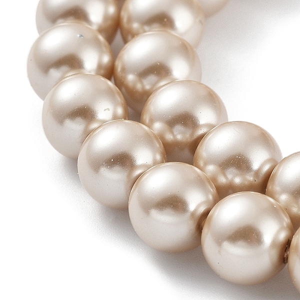 

PandaHall Eco-Friendly Dyed Glass Pearl Round Bead Strands, Cotton Cord Threaded, PapayaWhip, 8mm, Hole: 0.7~1.1mm, about 52pcs/strand, 15..., Orange