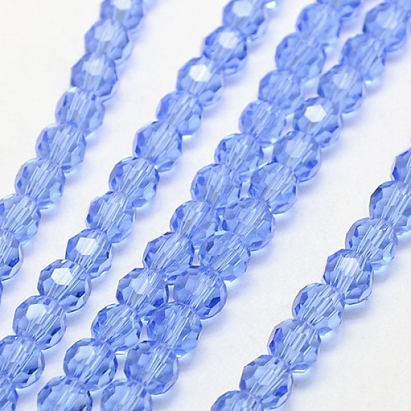 

PandaHall Glass Beads Strands, Faceted(32 Facets), Round, Light Sky Blue, 8mm, Hole: 1.5mm, about 66~67pcs/strand, 15.12 inch~15.35 inch...