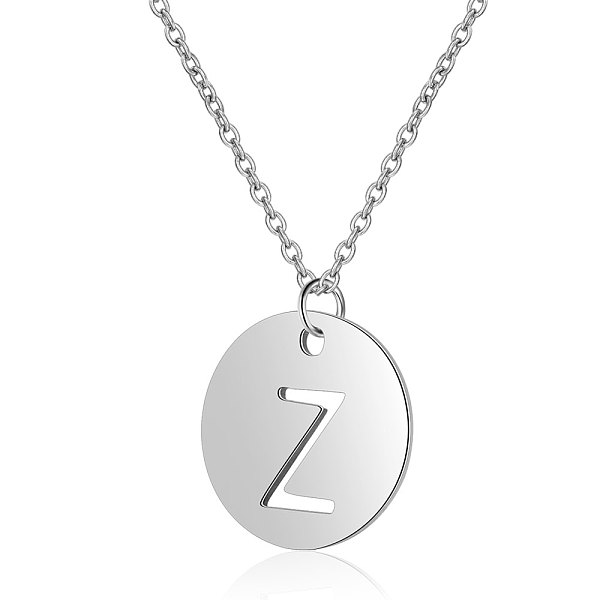 201 Stainless Steel Initial Pendants Necklaces