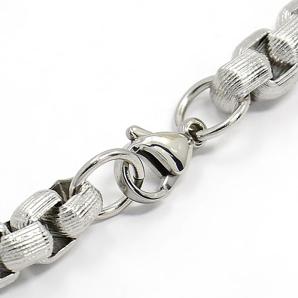 

PandaHall Trendy 304 Stainless Steel Venetian Chain Bracelets, with Lobster Claw Clasps, Stainless Steel Color, 8-1/2 inch(215mm), 7.5mm...