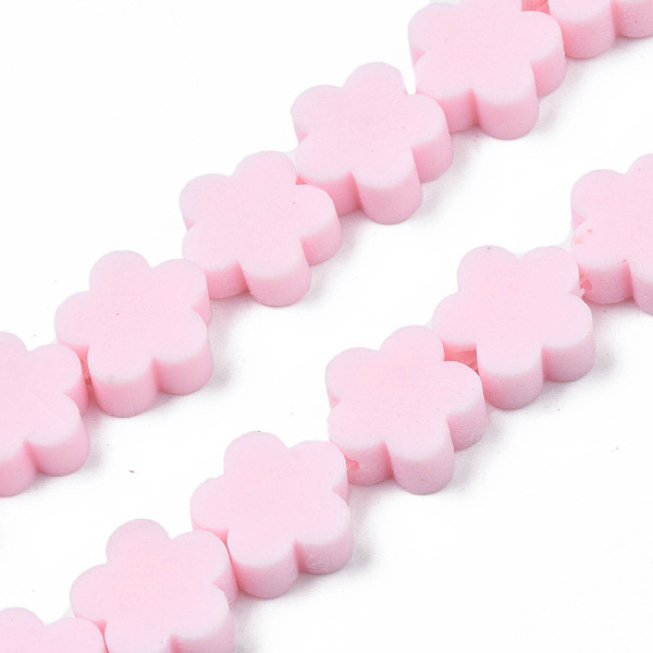 

PandaHall Handmade Polymer Clay Bead Strands, Flower, Pink, 9~10x9~10x4~4.5mm, Hole: 1.6mm, about 36~40pcs/strand, 13.58 inch~14.57 inch...