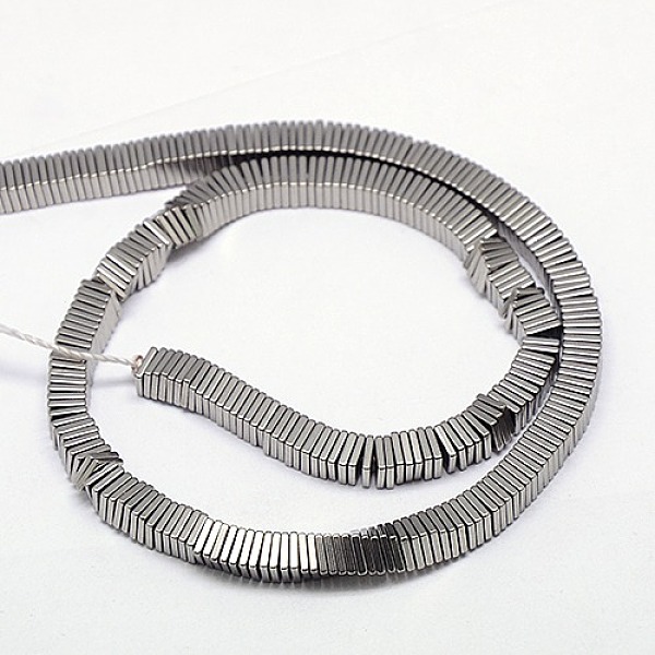 

PandaHall Electroplate Non-magnetic Synthetic Hematite Heishi Beads Strands, Thin Slice Flat Square Beads, Grade A, Silver Plated, 3x3x1mm...