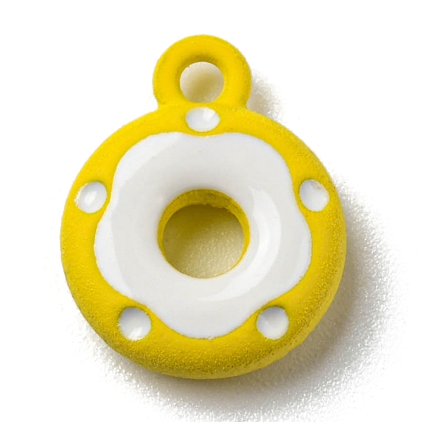 

PandaHall Alloy Enamel Charms, Donut Charm, Gold, 12.5x10x3mm, Hole: 1.5mm Alloy+Enamel Donut Gold
