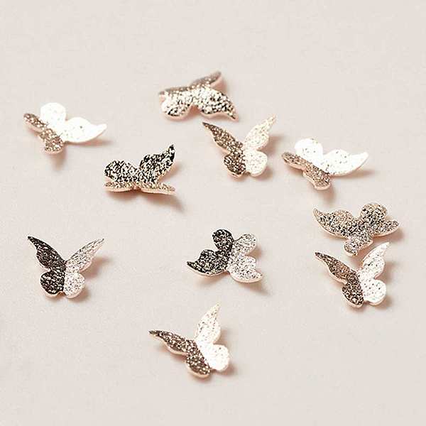 

PandaHall Alloy Cabochons, Nail Art Decoration Accessories for Women, Butterfly, Matte Rose Gold Color, 6x5mm, 10pcs/bag Alloy Butterfly