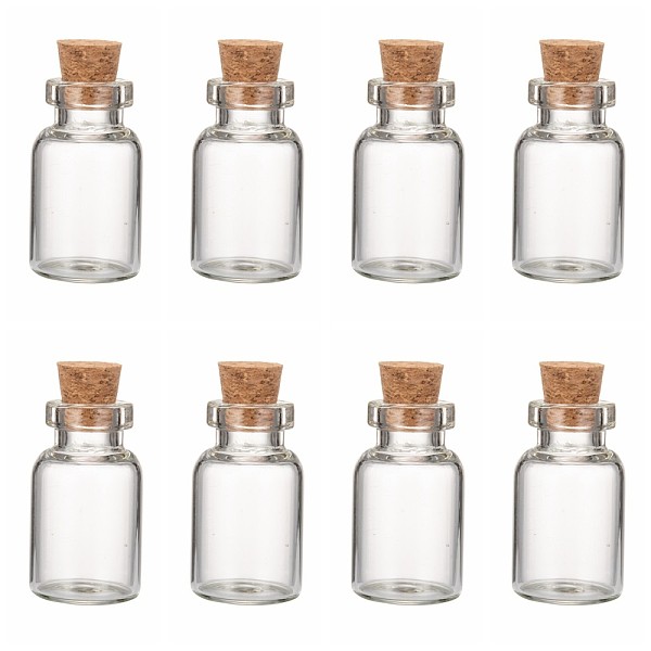 

PandaHall Glass Jar Bead Containers, with Cork Stopper, Wishing Bottle, Clear, 16x28mm, Bottleneck: 10mm in diameter, Capacity: 4ml(0.13 fl....