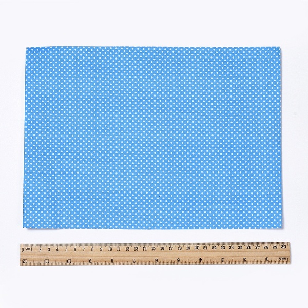 

PandaHall Polka Dot Pattern Printed A4 Polyester Fabric Sheets, Self-adhesive Fabric, for Garment Accessories, Deep Sky Blue...
