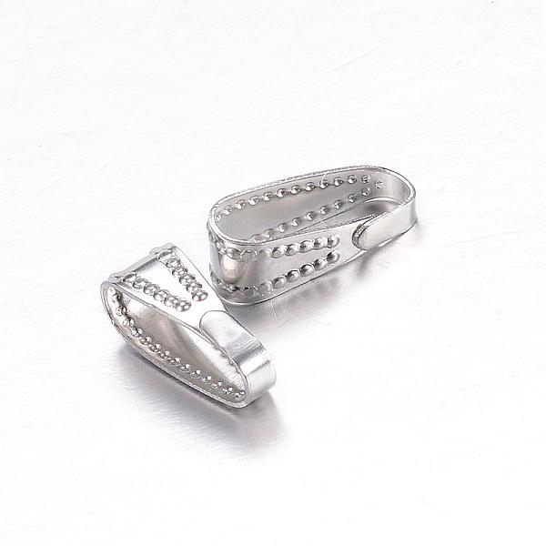 

PandaHall 201 Stainless Steel Snap On Bails, Stainless Steel Color, 11x4x4.5mm, Hole: 10x3.5mm 201 Stainless Steel