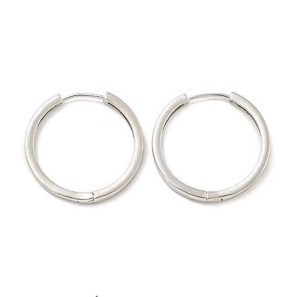 

PandaHall Brass Hoop Earrings, Round, Platinum, 23.5x2mm Brass Round