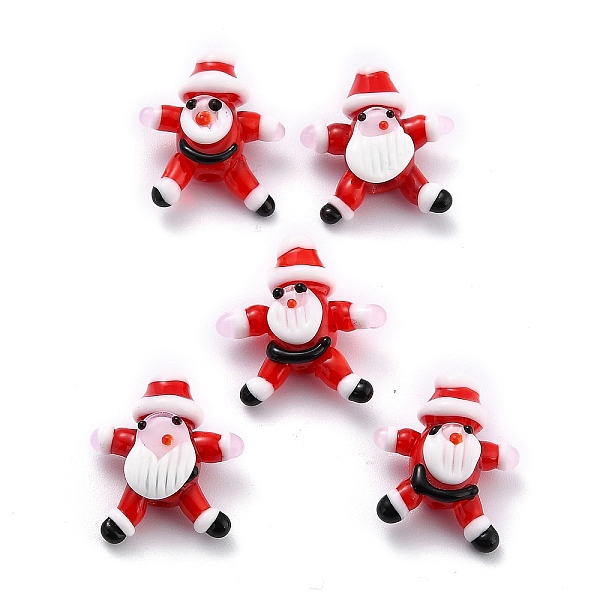 

PandaHall Handmade Lampwork Beads, Father Christmas, Red, 26~27x21~26x10mm, Hole: 1.2mm Lampwork Human Red