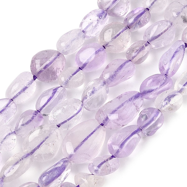 Natural Light Amethyst Nuggets Beads Strands