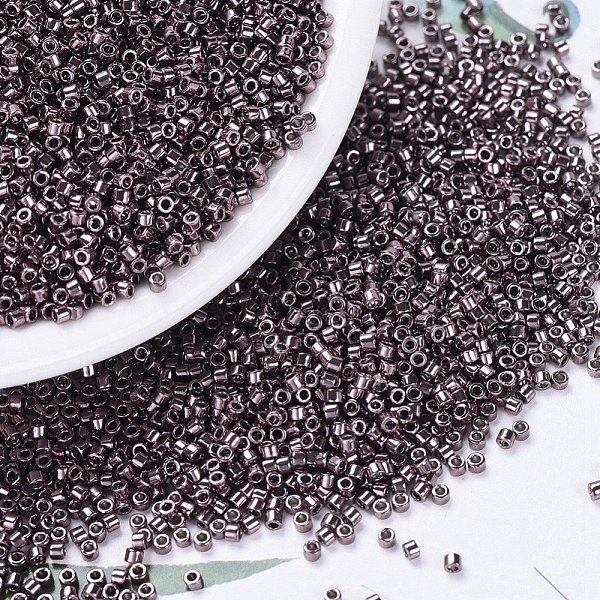 

PandaHall MIYUKI Delica Beads, Cylinder, Japanese Seed Beads, 11/0, (DB0454) Galvanized Smoky Amethyst, 1.3x1.6mm, Hole: 0.8mm, about..., Purple