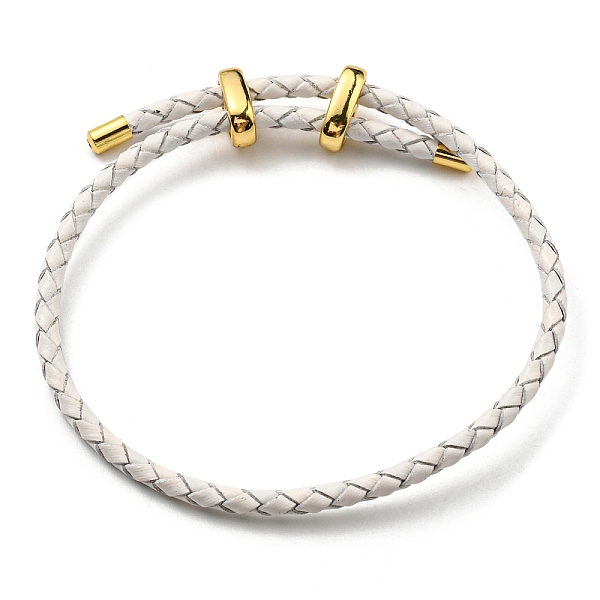 

PandaHall Leather Braided Cord Bracelets, Adjustable Bracelet, WhiteSmoke, Inner Diameter: 5/8~2-7/8 inch(1.5~7.3cm) Leather White