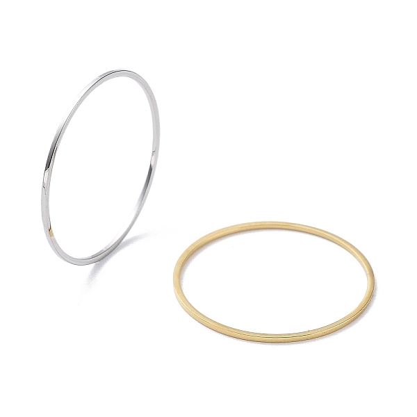 

PandaHall Ion Plating(IP) 304 Stainless Steel Plain Band Rings, Real 18K Gold Plated, US Size 7 1/4(17.5mm) 304 Stainless Steel Ring