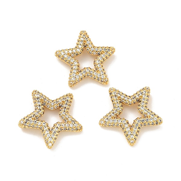 

PandaHall Rack Plating Brass Micro Pave Cubic Zirconia Linking Rings, Long-Lasting Plated, Cadmium Free & Lead Free, Star, Golden, Clear...