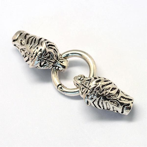 

PandaHall Alloy Spring Gate Rings, O Rings, with Cord Ends, Leopard, Antique Silver, 6 Gauge, 76mm Alloy