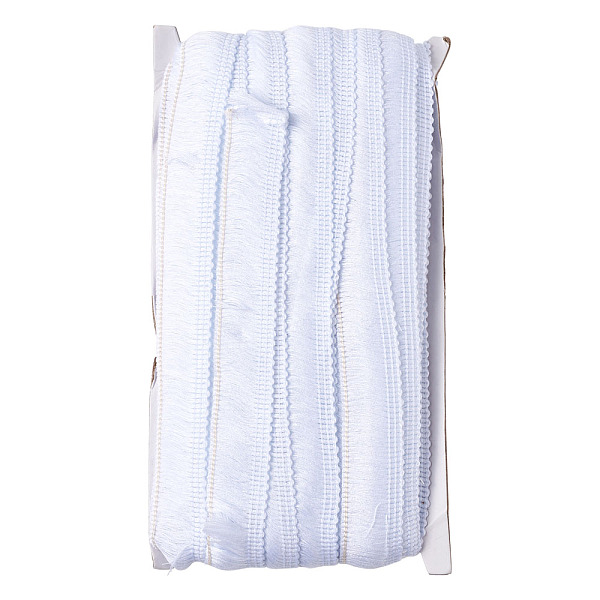 

PandaHall Polyester Ribbon, Fringe Lace Trim, White, 7/8~1 inch(23~25mm), about 25m/card Polyester None White