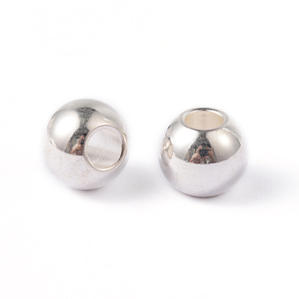 

PandaHall Round 202 Stainless Steel Beads, Silver Color Plated, 8x6.5mm, Hole: 3.5mm 202 Stainless Steel Round