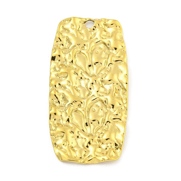 

PandaHall Ion Plating(IP) 304 Stainless Steel Pendants, Textured, Rectangle Charm, Real 18K Gold Plated, 45x22x2mm, Hole: 2mm 304 Stainless...