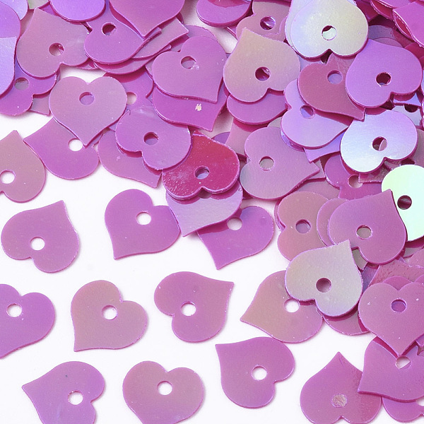 

PandaHall Ornament Accessories, PVC Plastic Paillette/Sequins Beads, AB Color, Heart, Magenta, 8x8x0.2mm, Hole: 1.4mm, about 2400pcs/40g PVC..., Pink