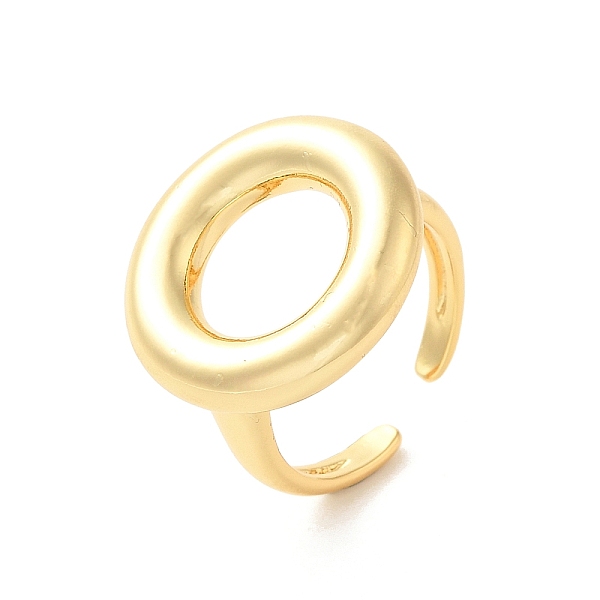 

PandaHall Brass Open Cuff Rings, Ring, Real 18K Gold Plated, US Size 7 1/4(17.5mm) Brass Ring