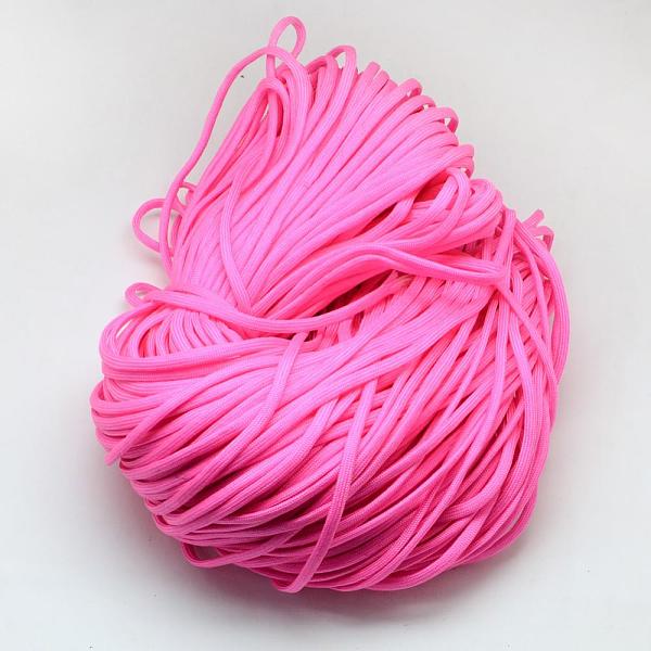 

PandaHall 7 Inner Cores Polyester & Spandex Cord Ropes, Solid Color, for Rope Bracelets Making, Fuchsia, 4~5mm, about 109.36 yards..., Pink