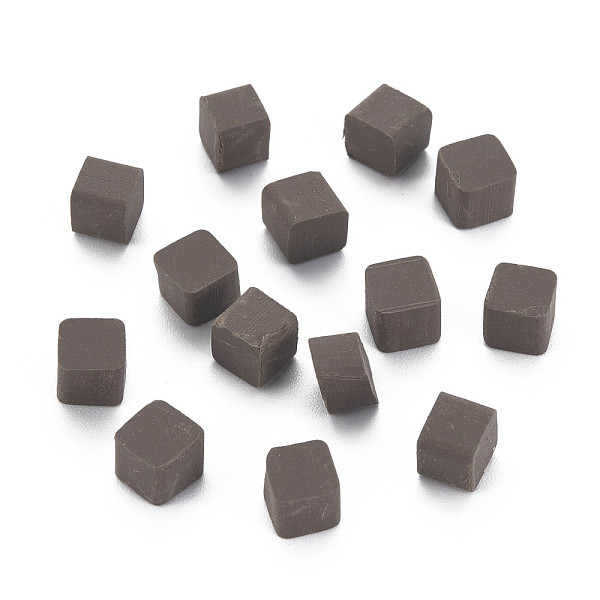 PandaHall Handmade Polymer Clay Beads, No Hole, Cube, Coconut Brown, 5~5.5x5~5.5x4~5mm, about 5500pcs/1000g Polymer Clay Cube