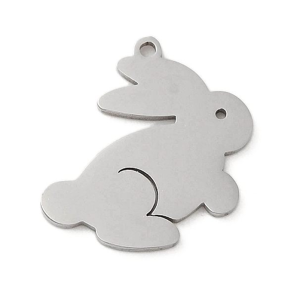 

PandaHall 5Pcs 201 Stainless Steel Pendants, Laser Cut, Rabbit Charm, Stainless Steel Color, 17.5x16.5x1mm, Hole: 1.2mm 201 Stainless Steel...